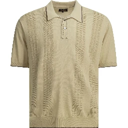 Textured knit button-down polo shirt