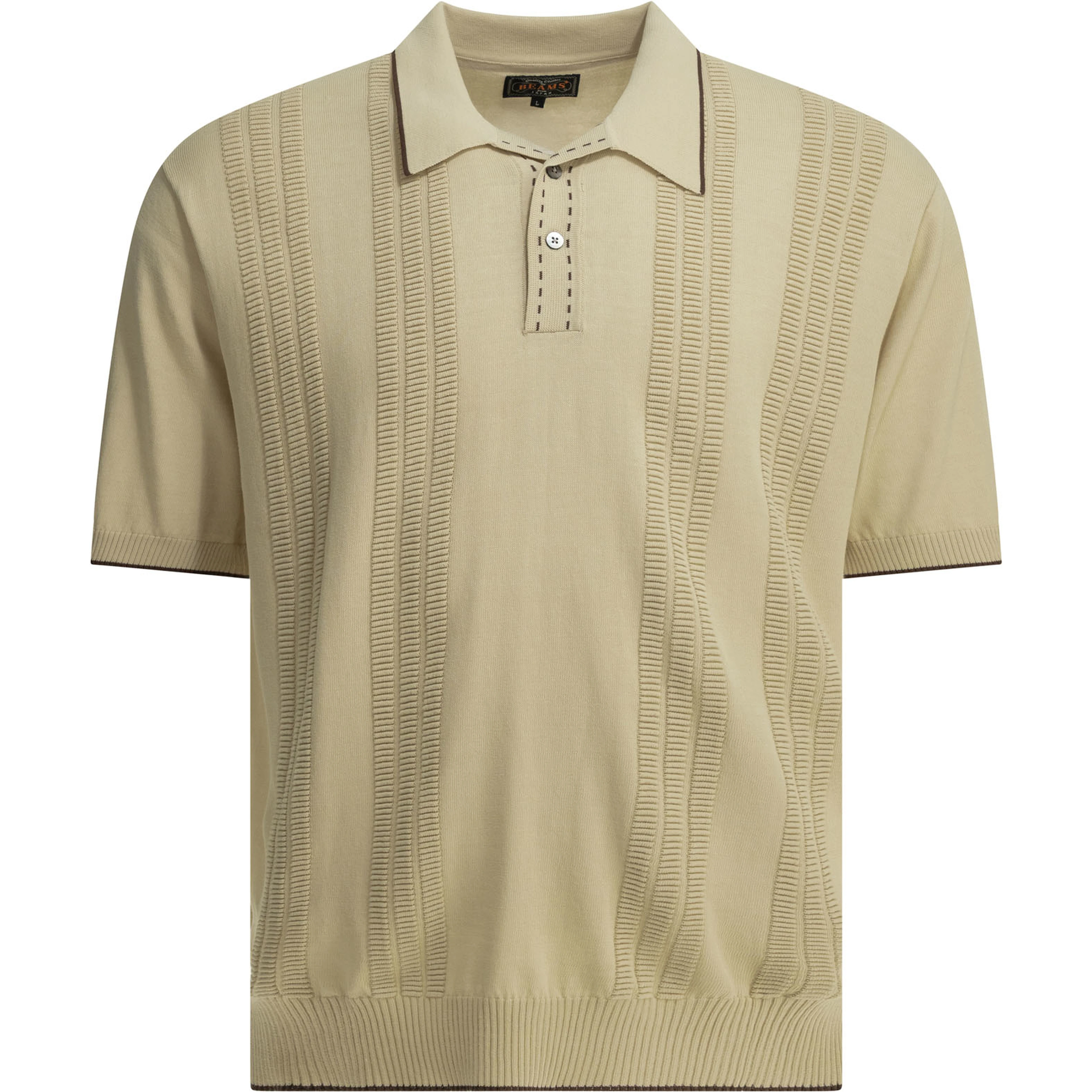 Textured knit button-down polo shirt