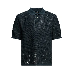 Polo shirt with buttons made of washi yarn