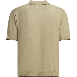 Textured knit button-down polo shirt
