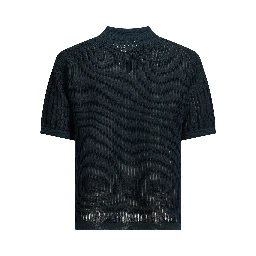 Polo shirt with buttons made of washi yarn