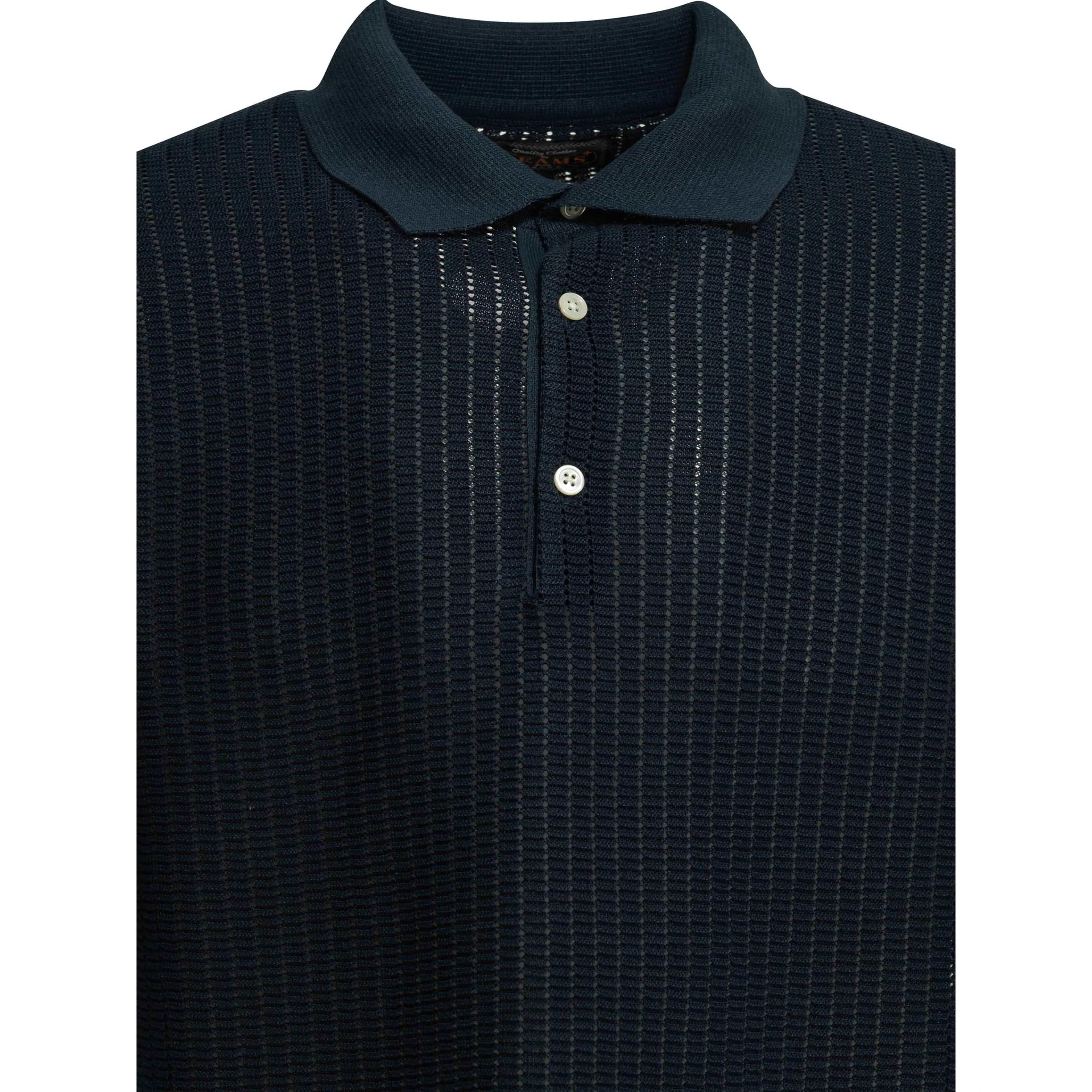 Polo shirt with buttons made of washi yarn