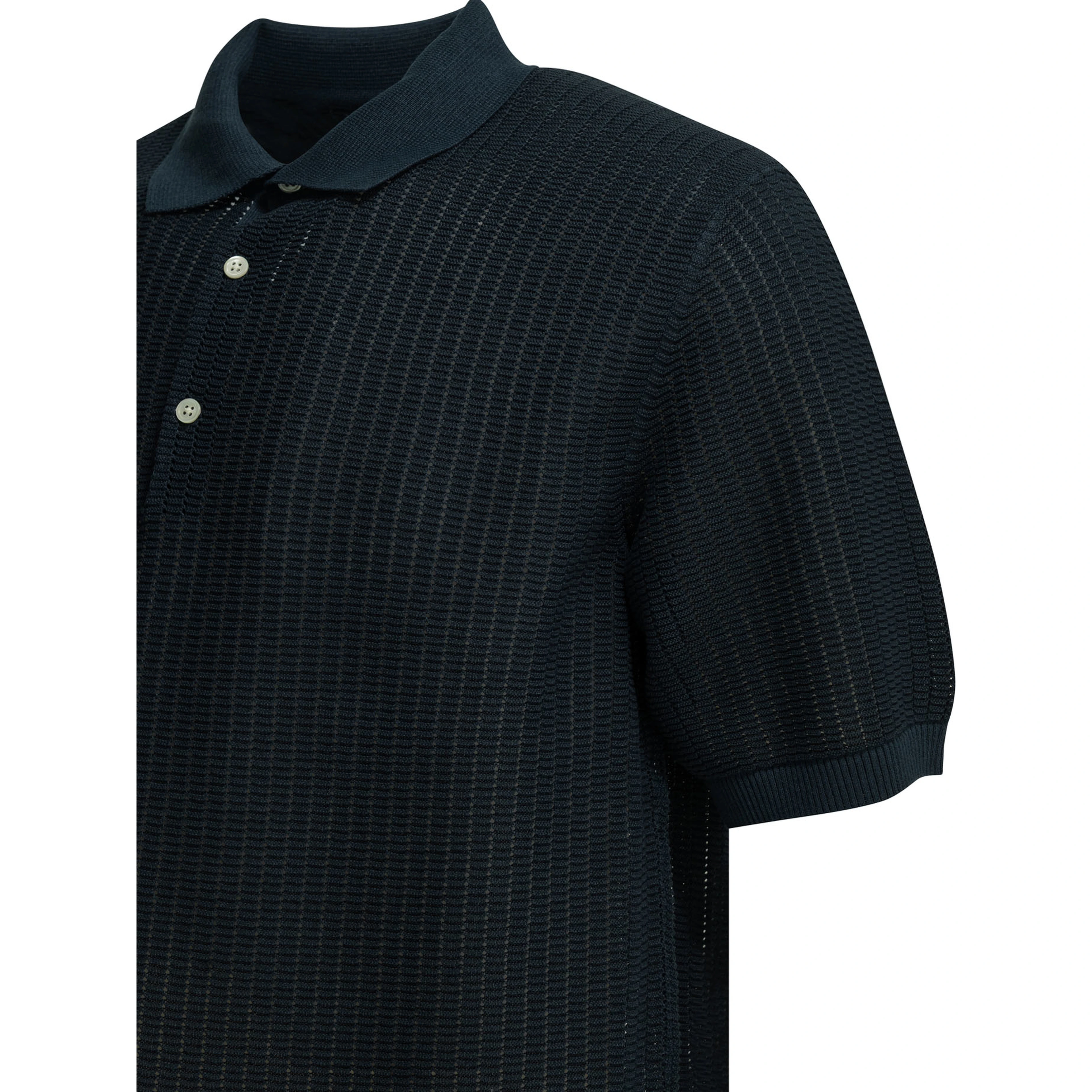 Polo shirt with buttons made of washi yarn