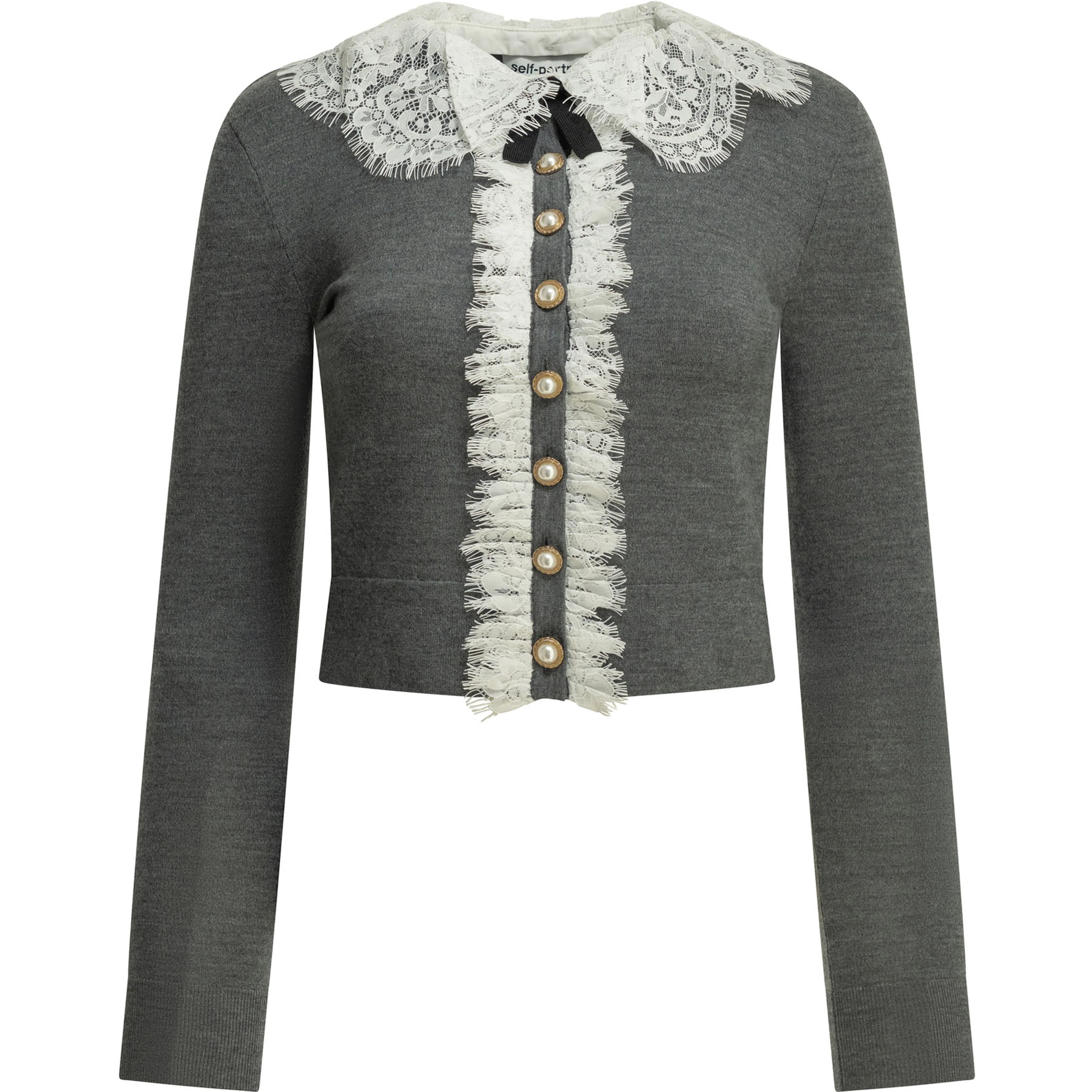 Sweater with lace collar