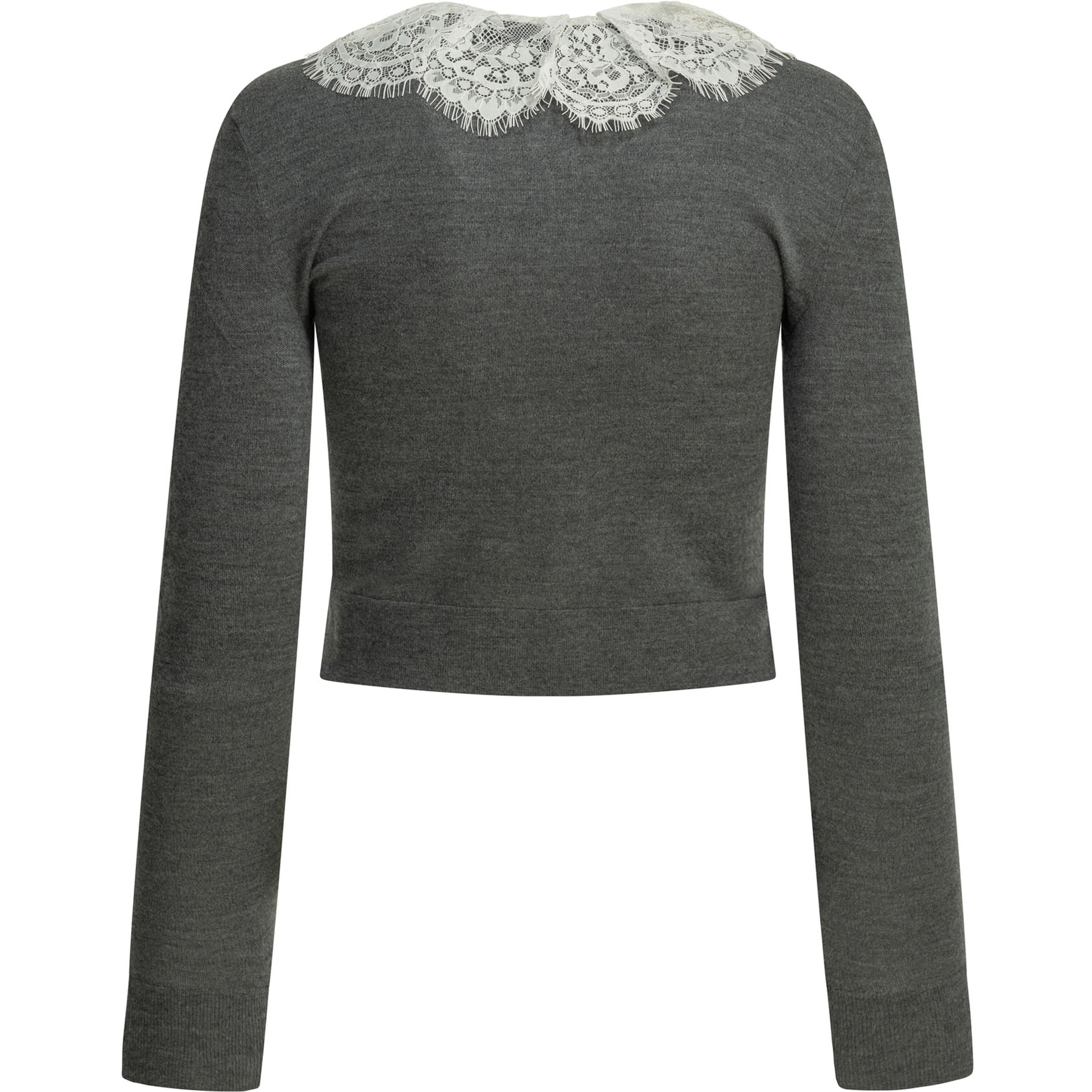 Sweater with lace collar
