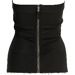 Wool crepe bustier top