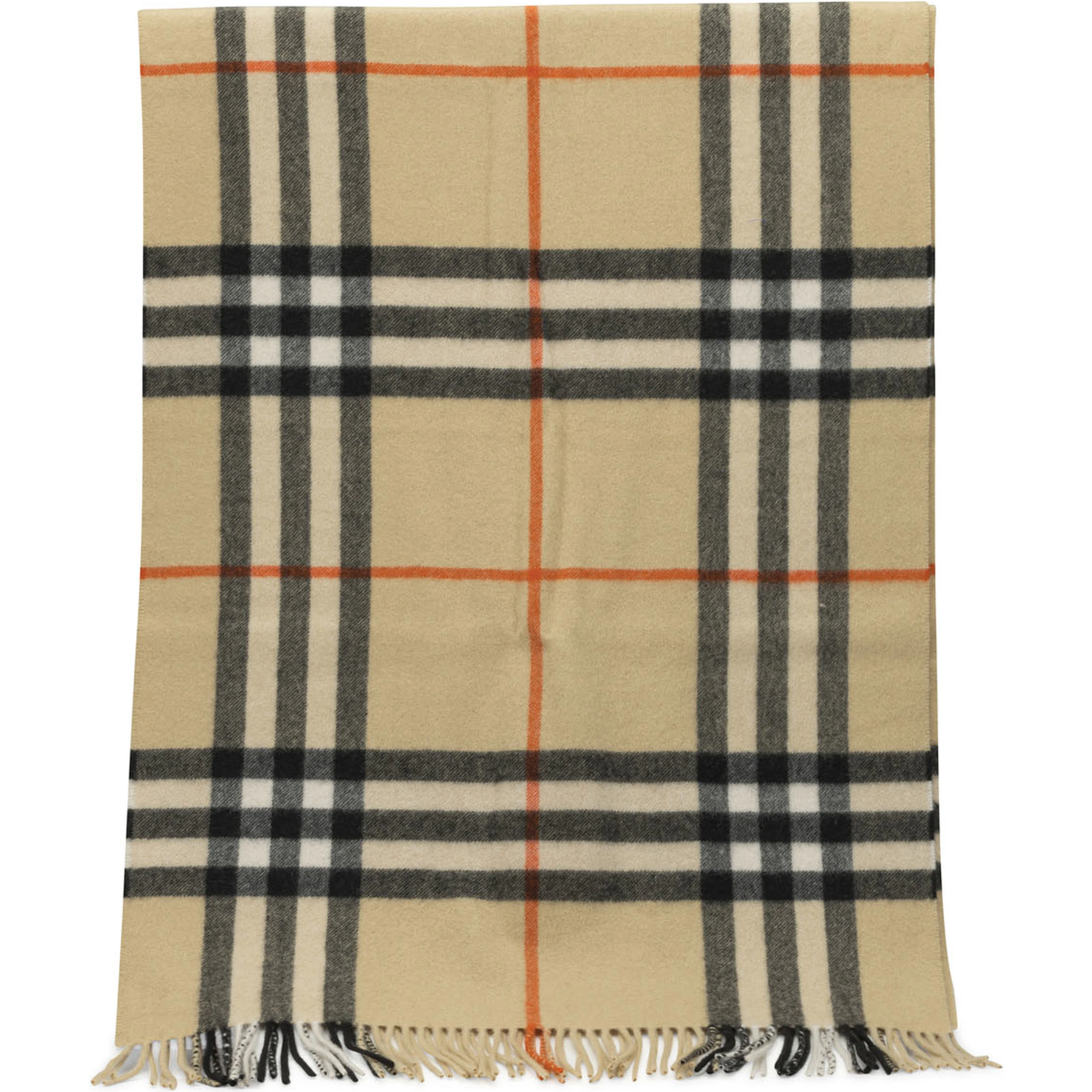 "Check" Fringed Scarf