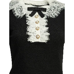 Sweater with lace collar