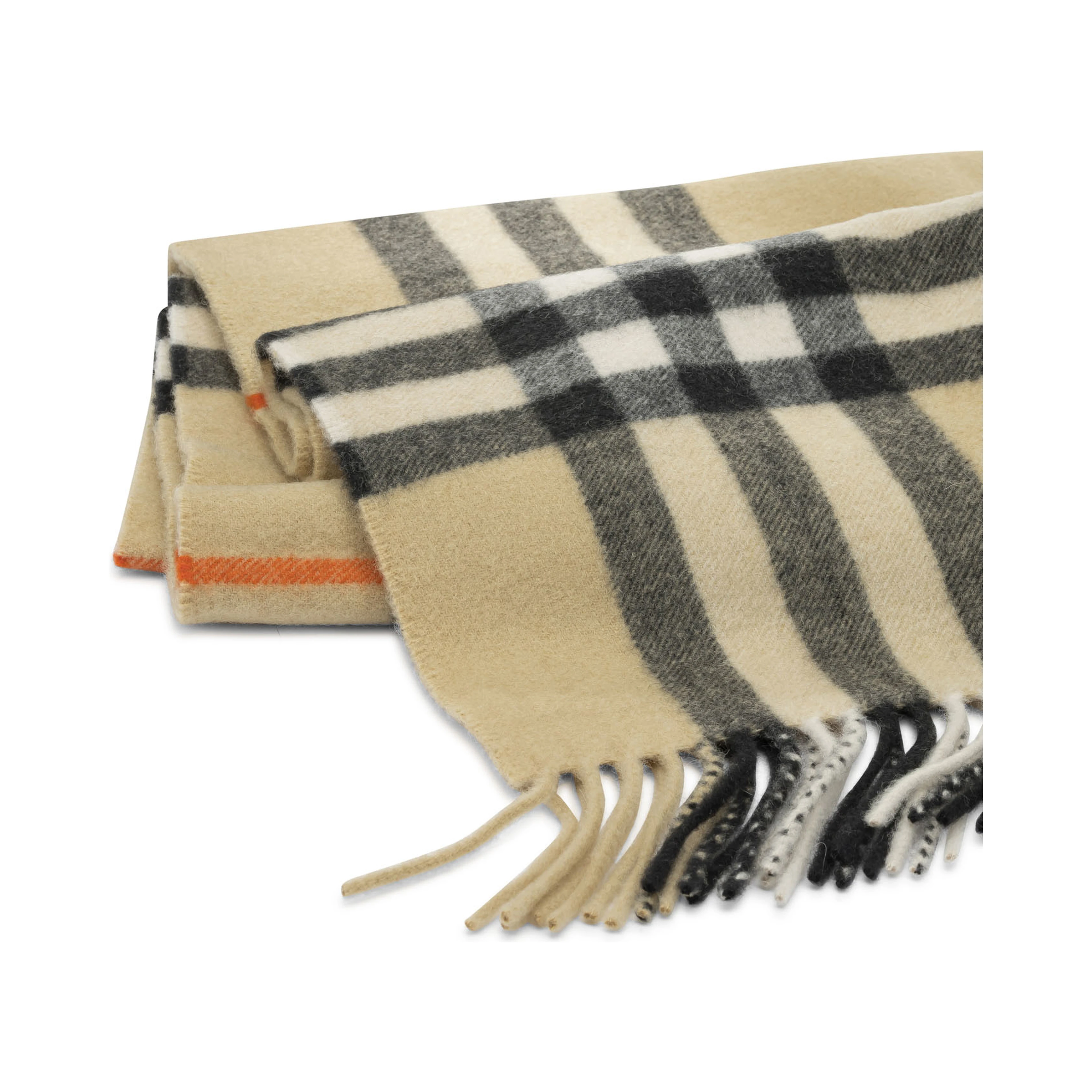 "Check" Fringed Scarf