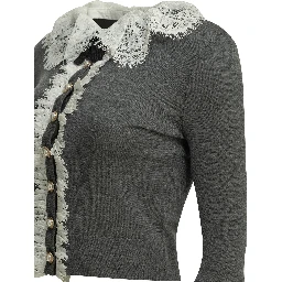 Sweater with lace collar