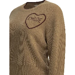 Crew-neck sweater made of wool and cashmere