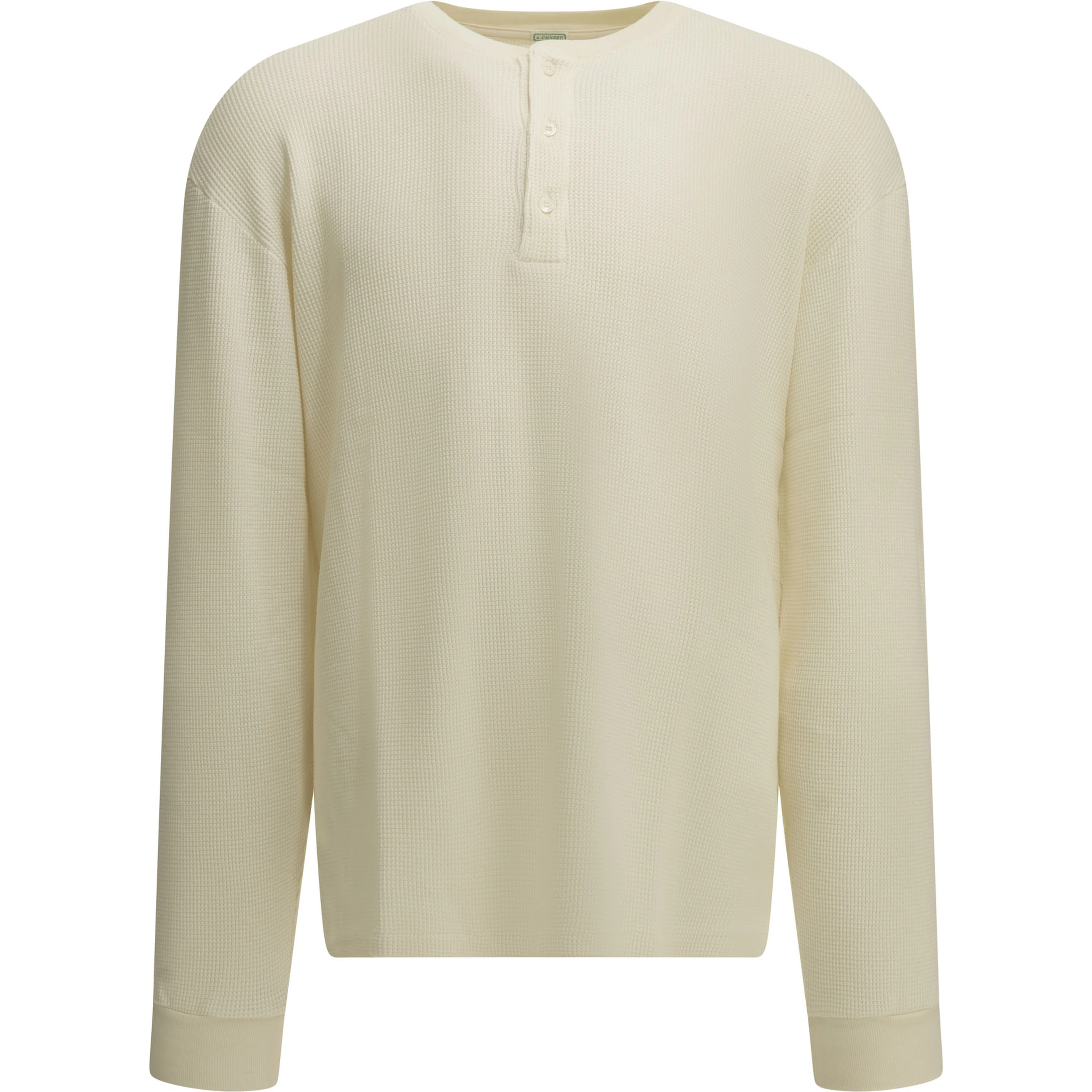 Henley T-shirt with a honeycomb pattern