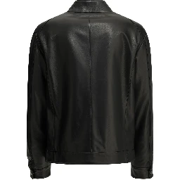 Padded leather jacket