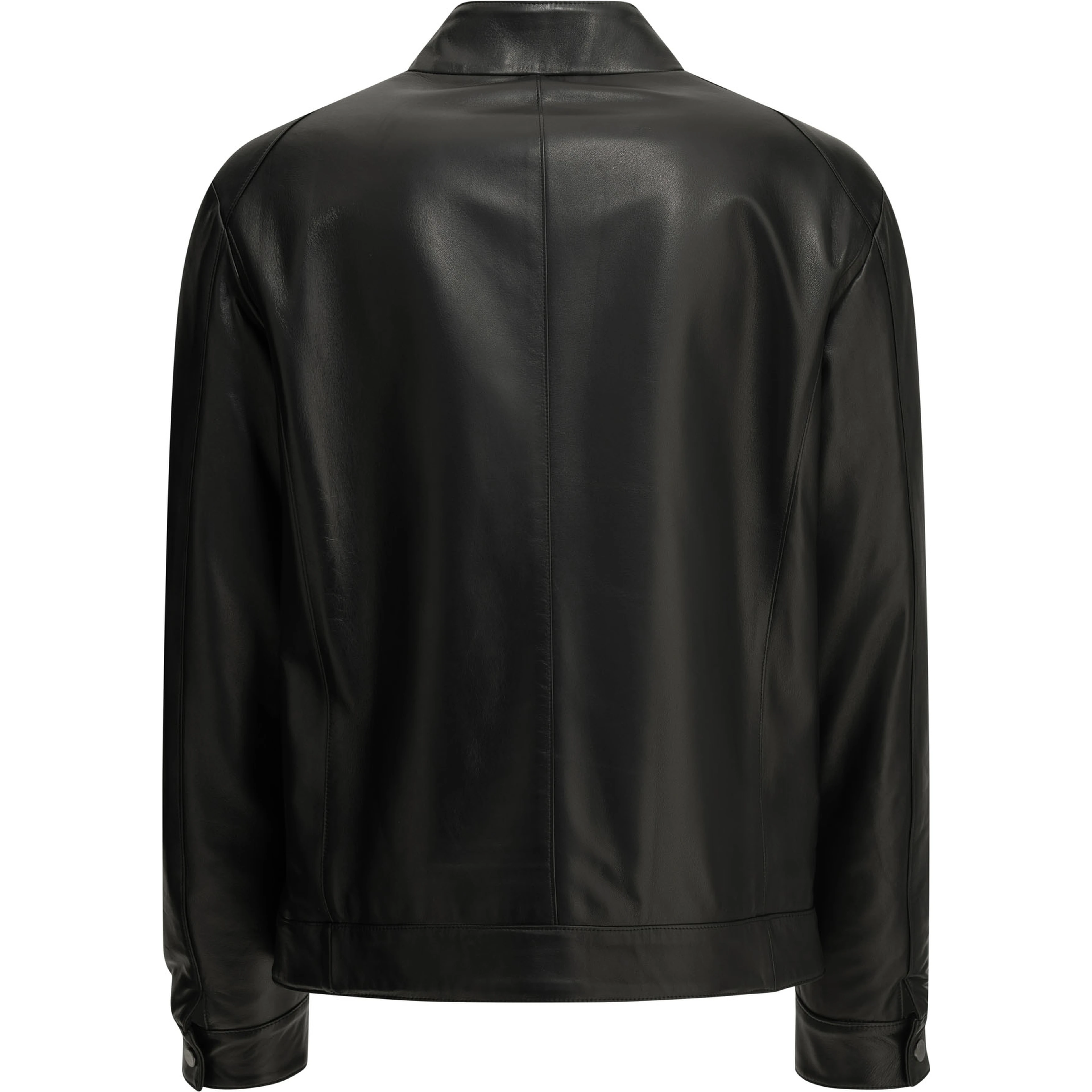 Padded leather jacket