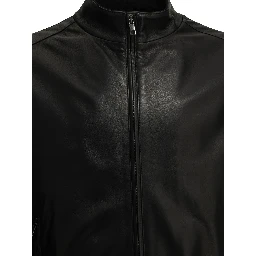 Padded leather jacket