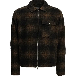 Checkered Overshirt Jacket with Logo