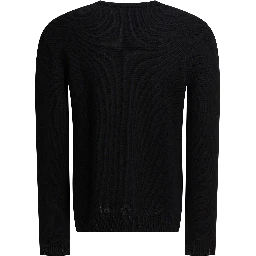 Wool sweater with inlaid V
