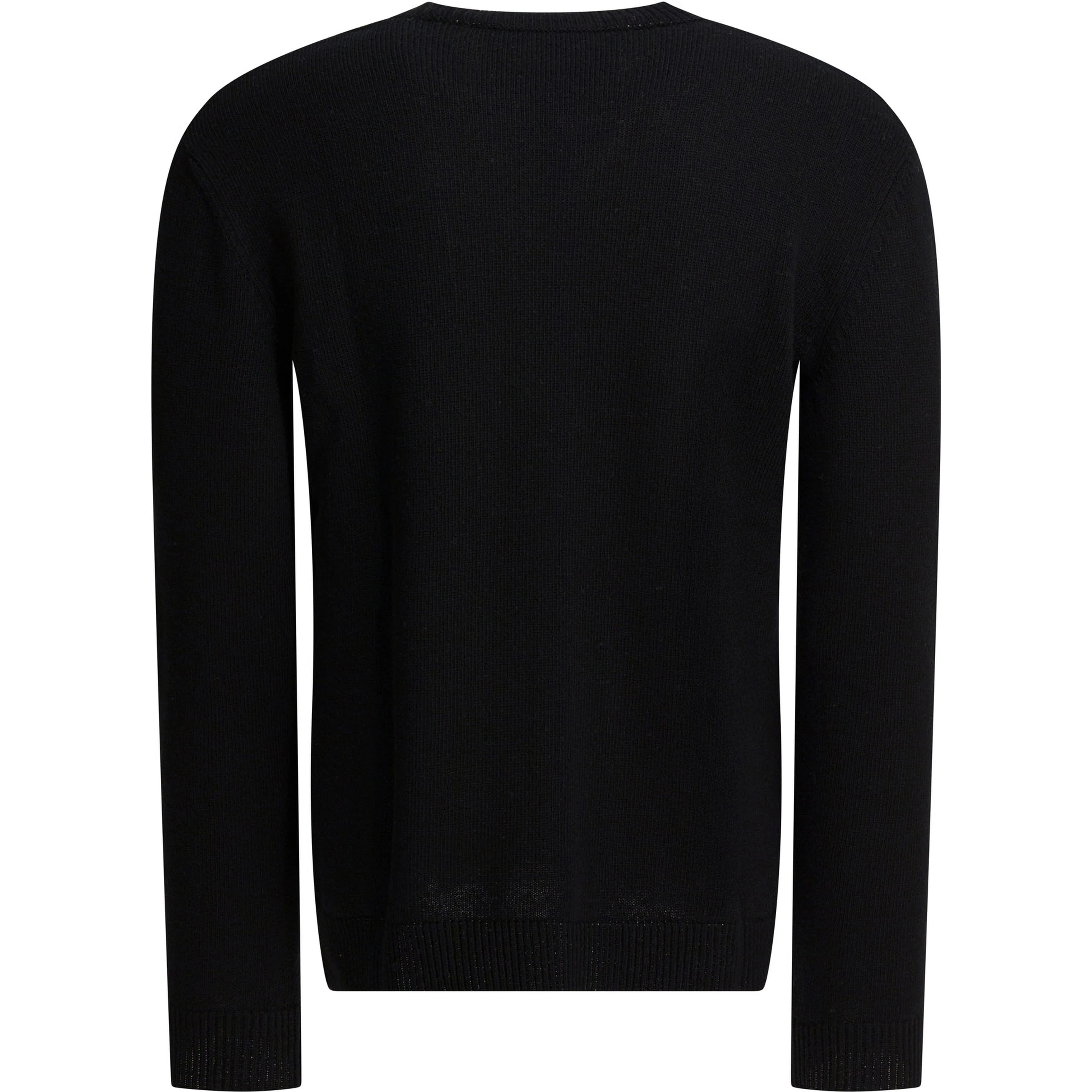 Wool sweater with inlaid V