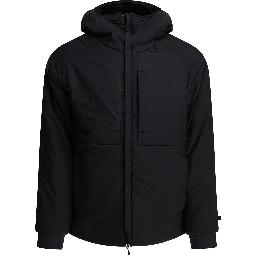 Short down jacket with zipper and hood