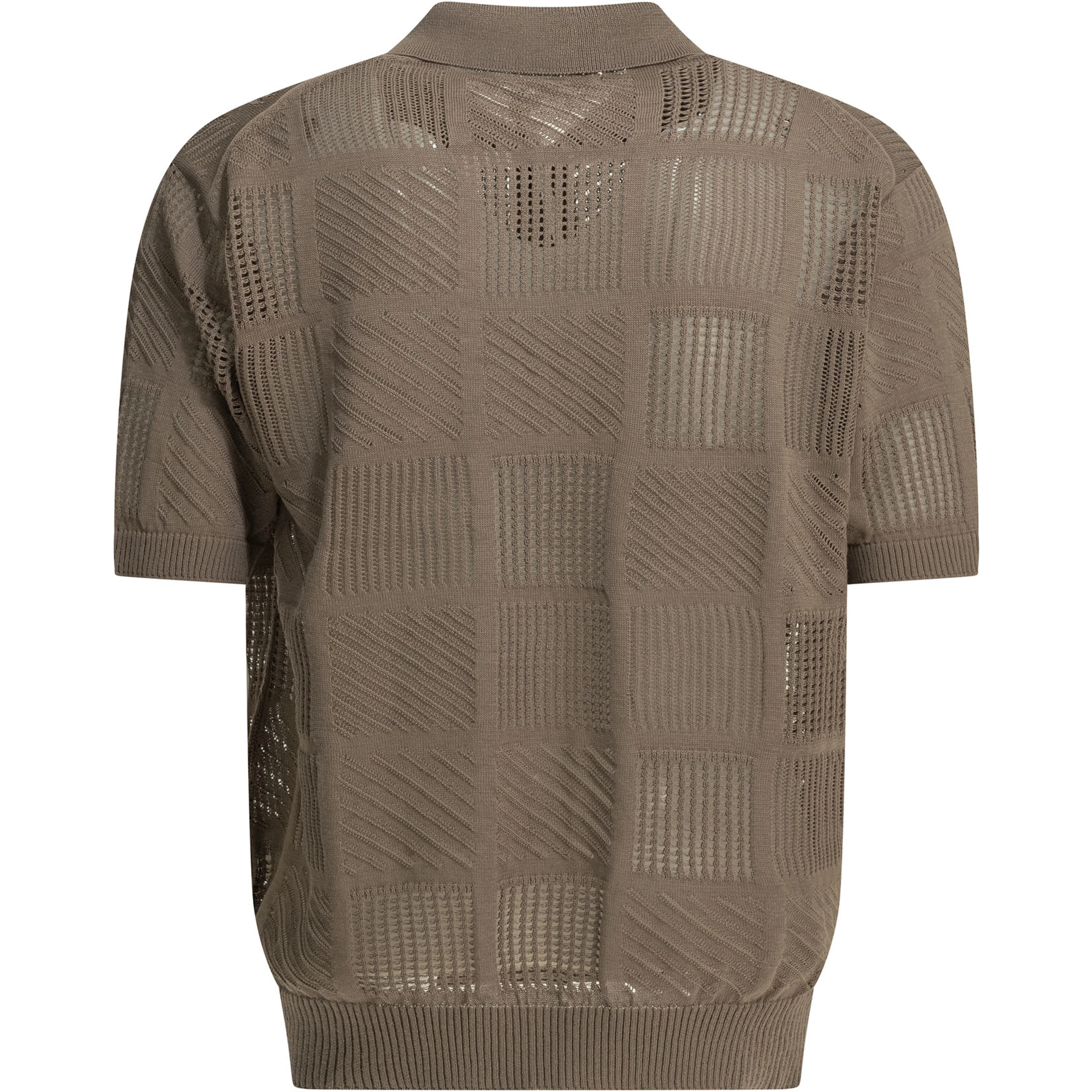 Textured knit button-down polo shirt