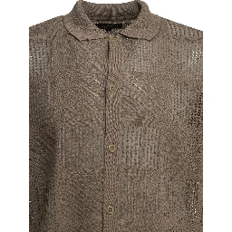 Textured knit button-down polo shirt