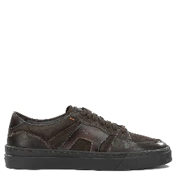 Low-top leather sneakers