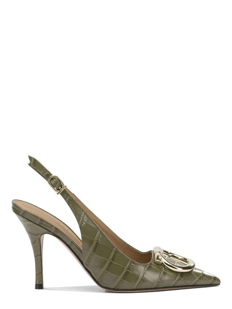 "Sara Croc 65MM" Slingback