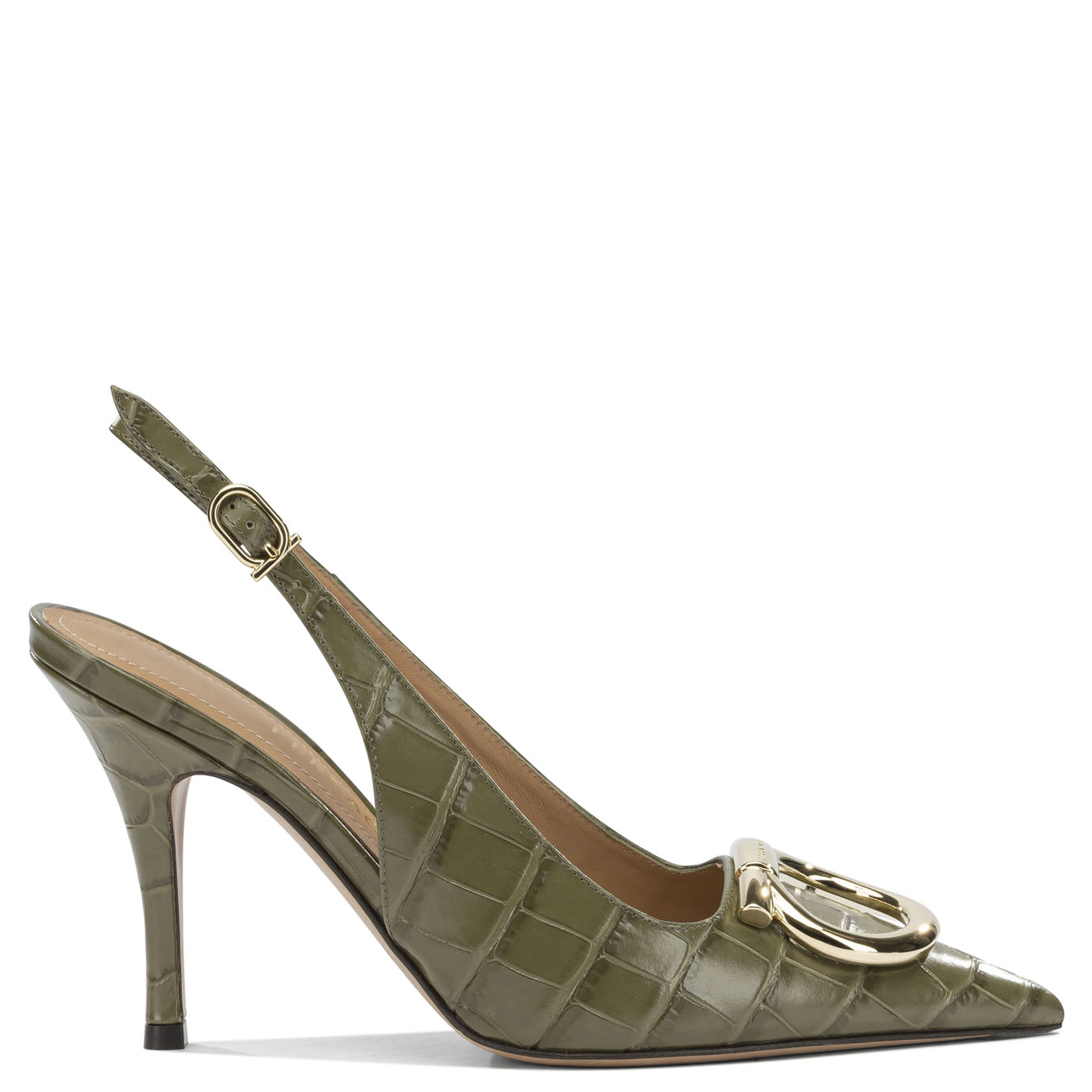 "Sara Croc 65MM" Slingback