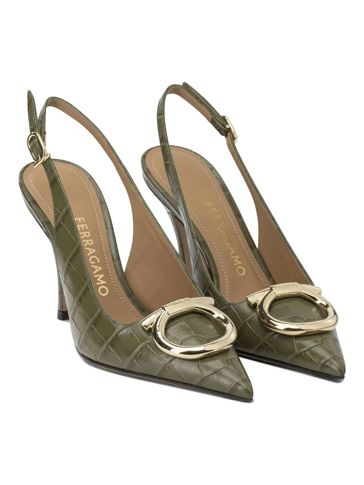 "Sara Croc 65MM" Slingback alternative