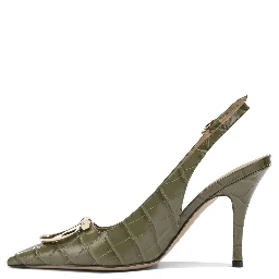 "Sara Croc 65MM" Slingback