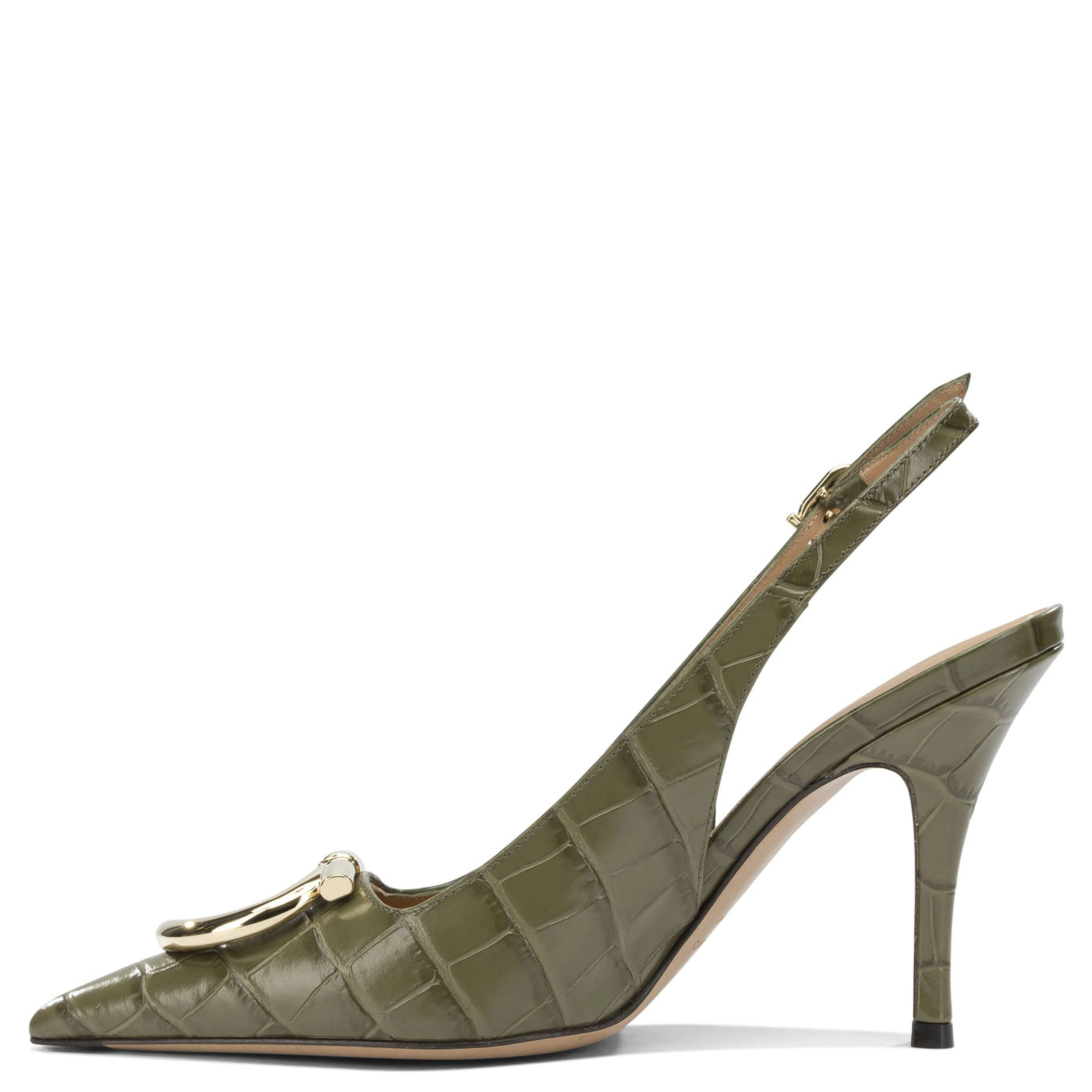 "Sara Croc 65MM" Slingback