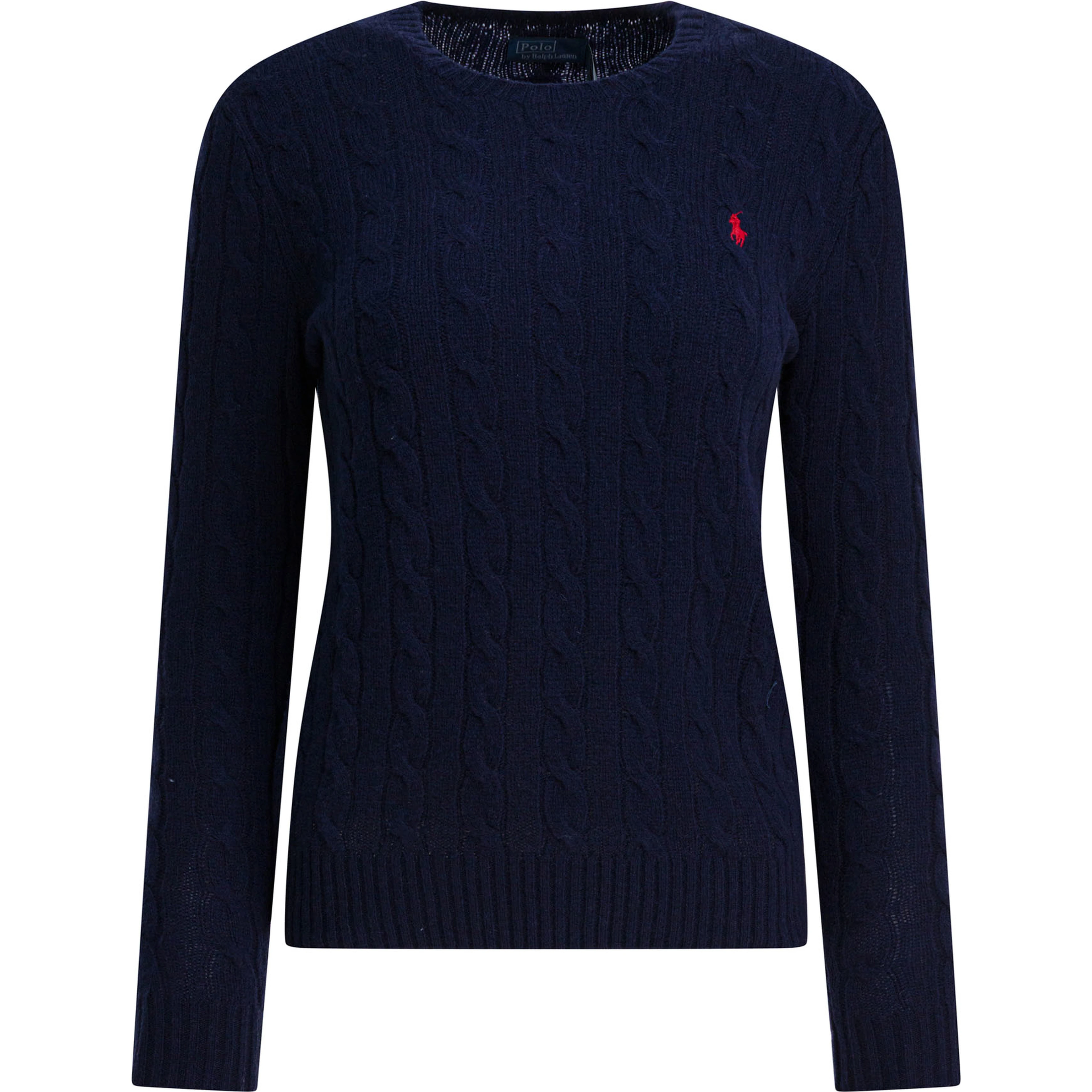 Crew-neck sweater with logo made of wool and cashmere