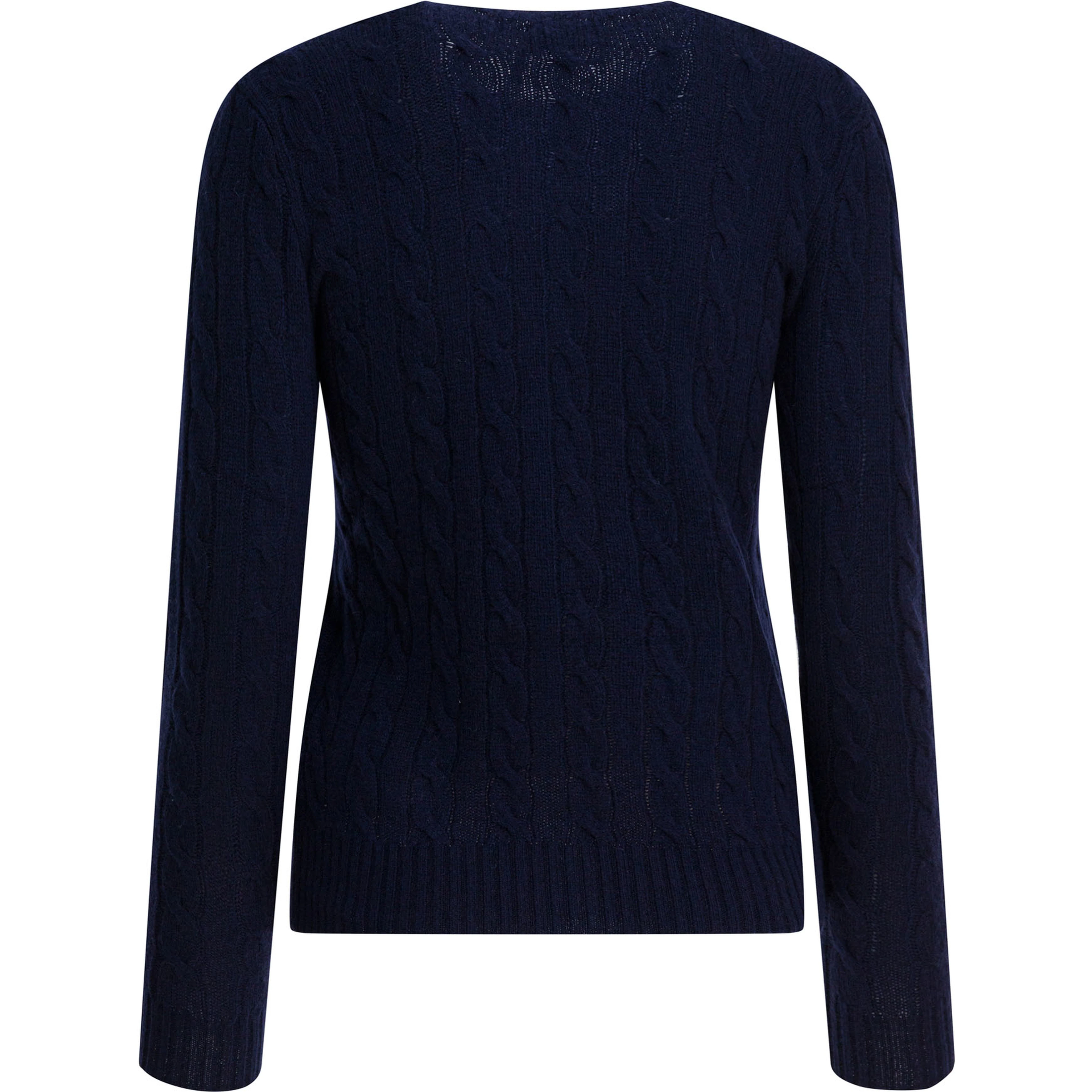 Crew-neck sweater with logo made of wool and cashmere