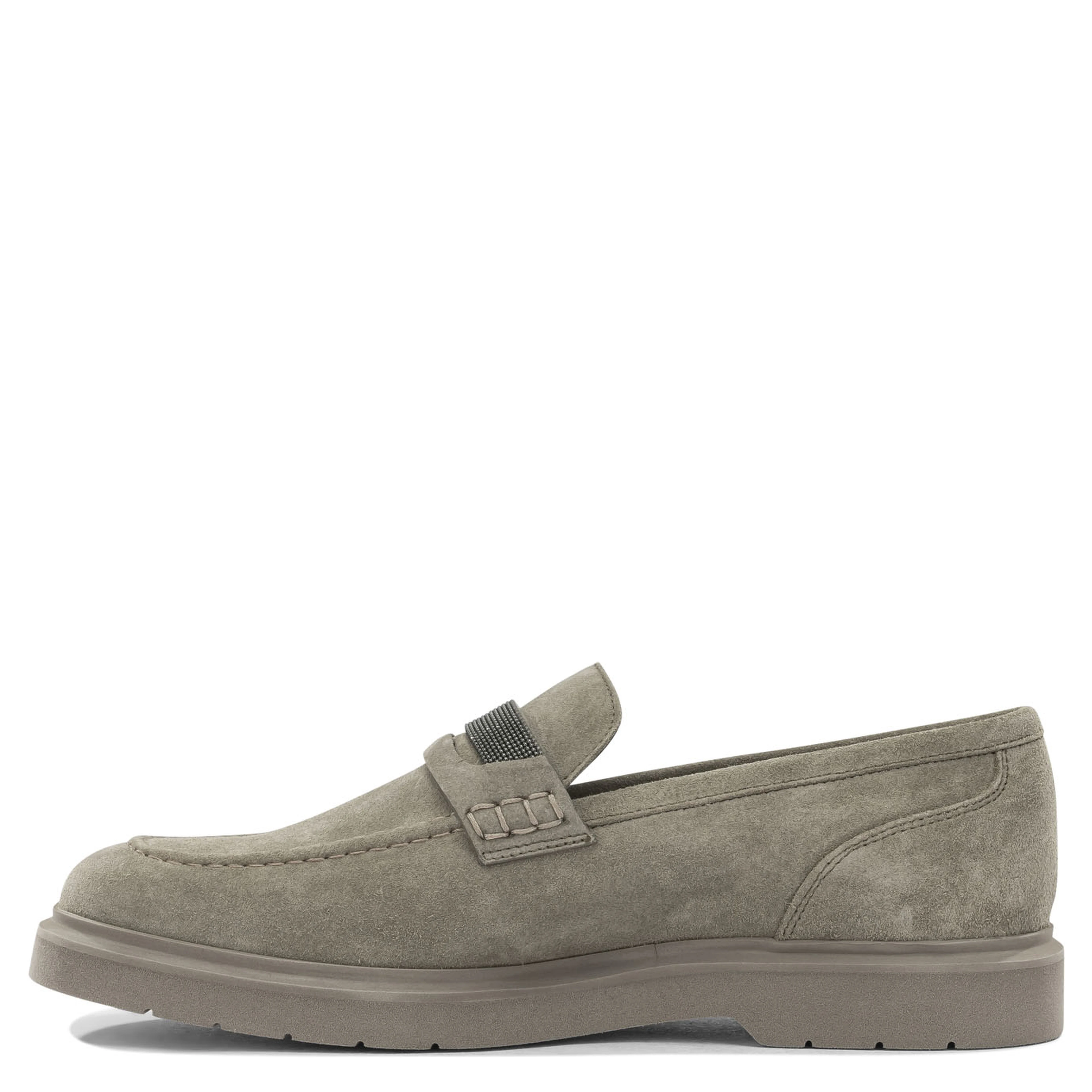 Suede loafers with charm