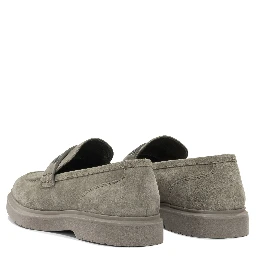 Suede loafers with charm