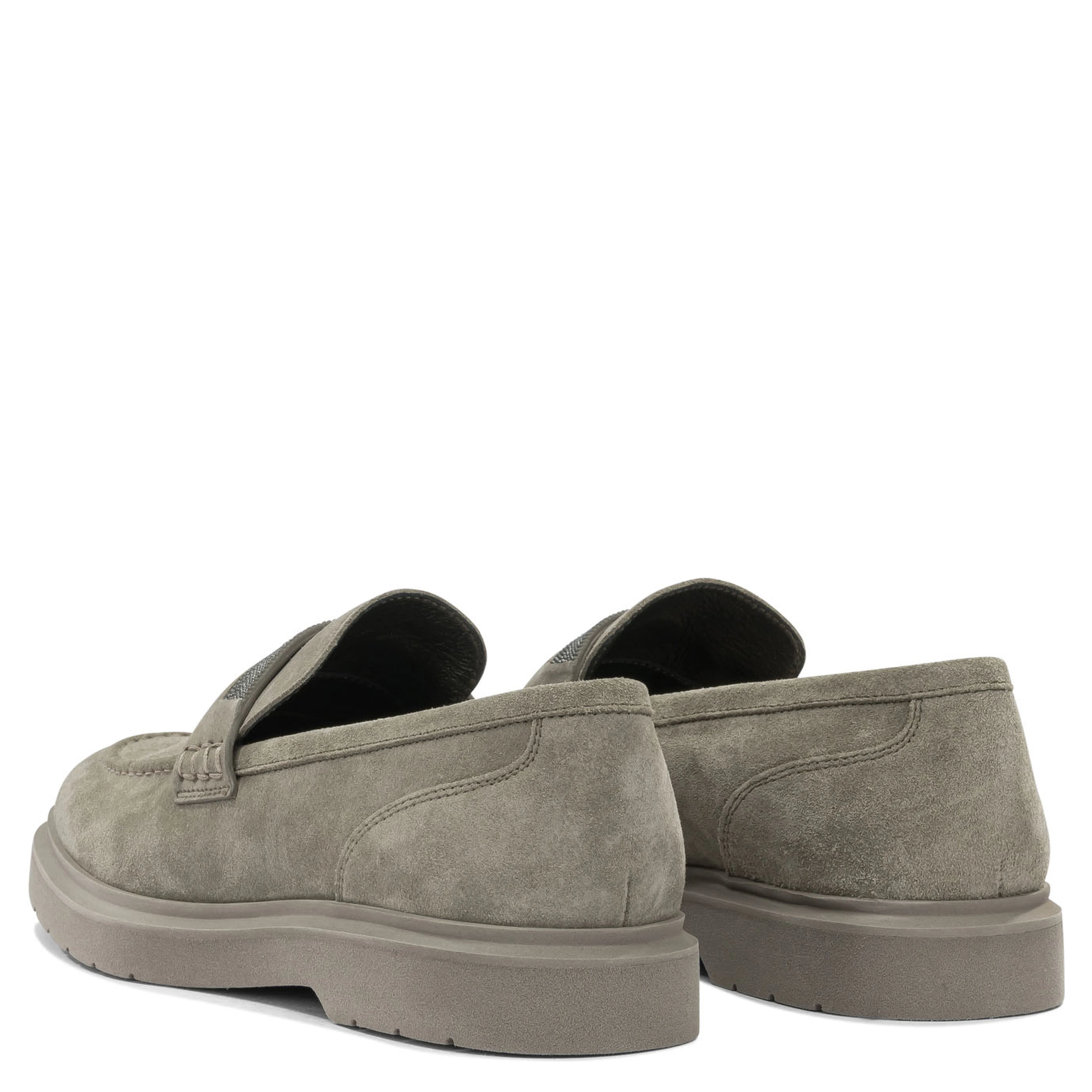 Suede loafers with charm