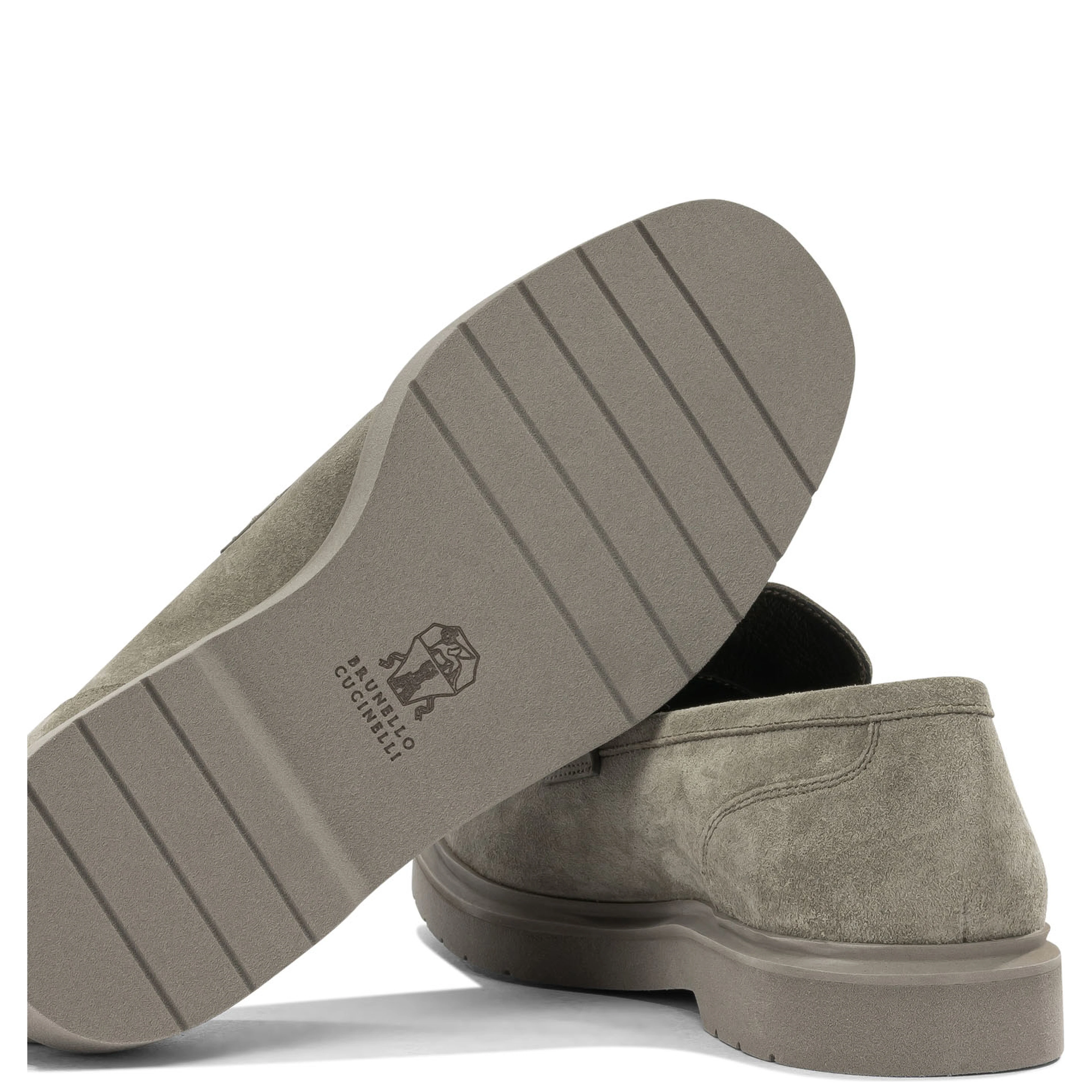 Suede loafers with charm
