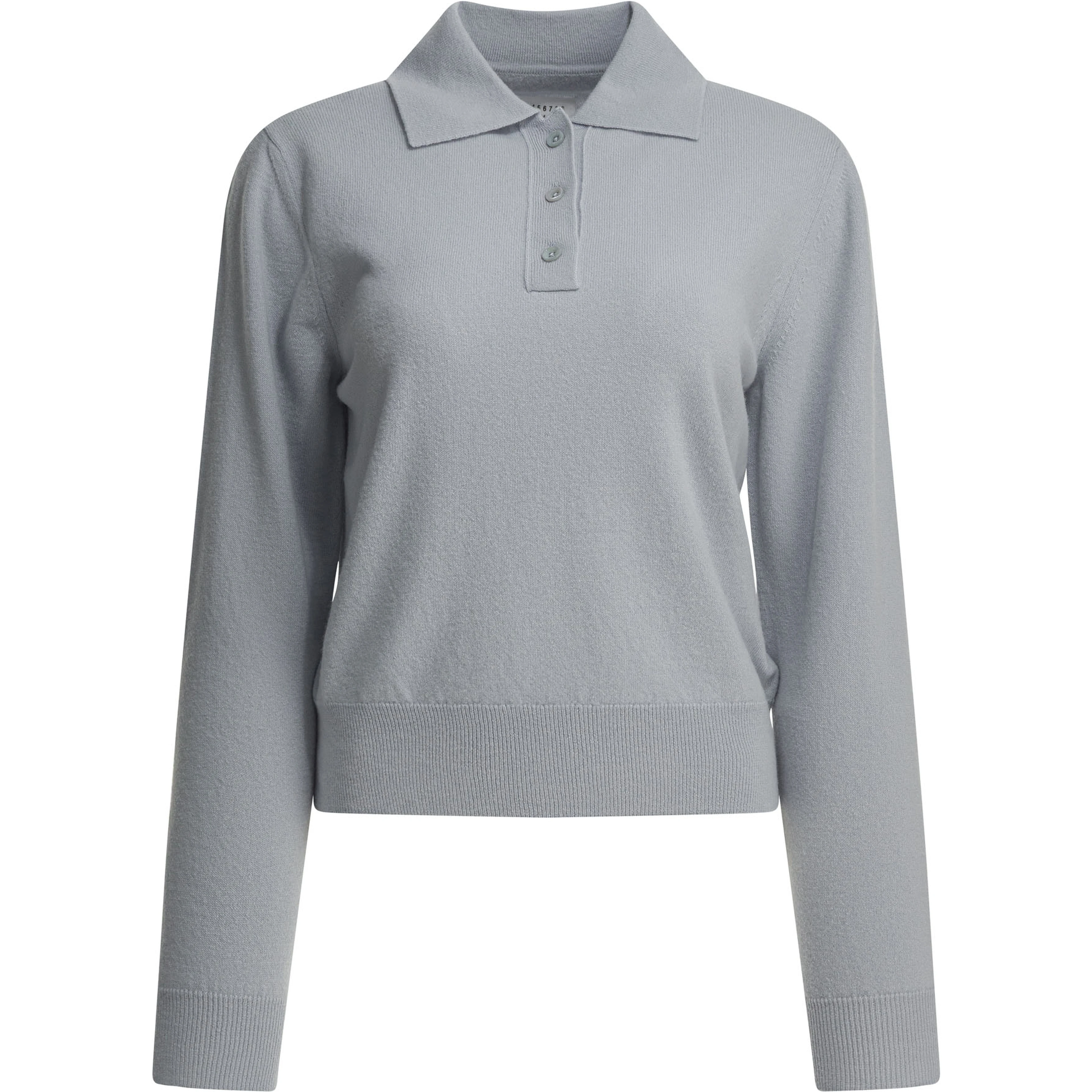 Virgin wool polo sweater