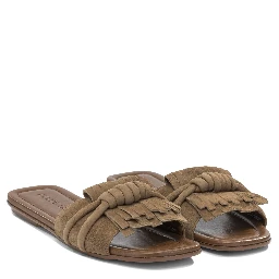 Slide in pelle scamosciata