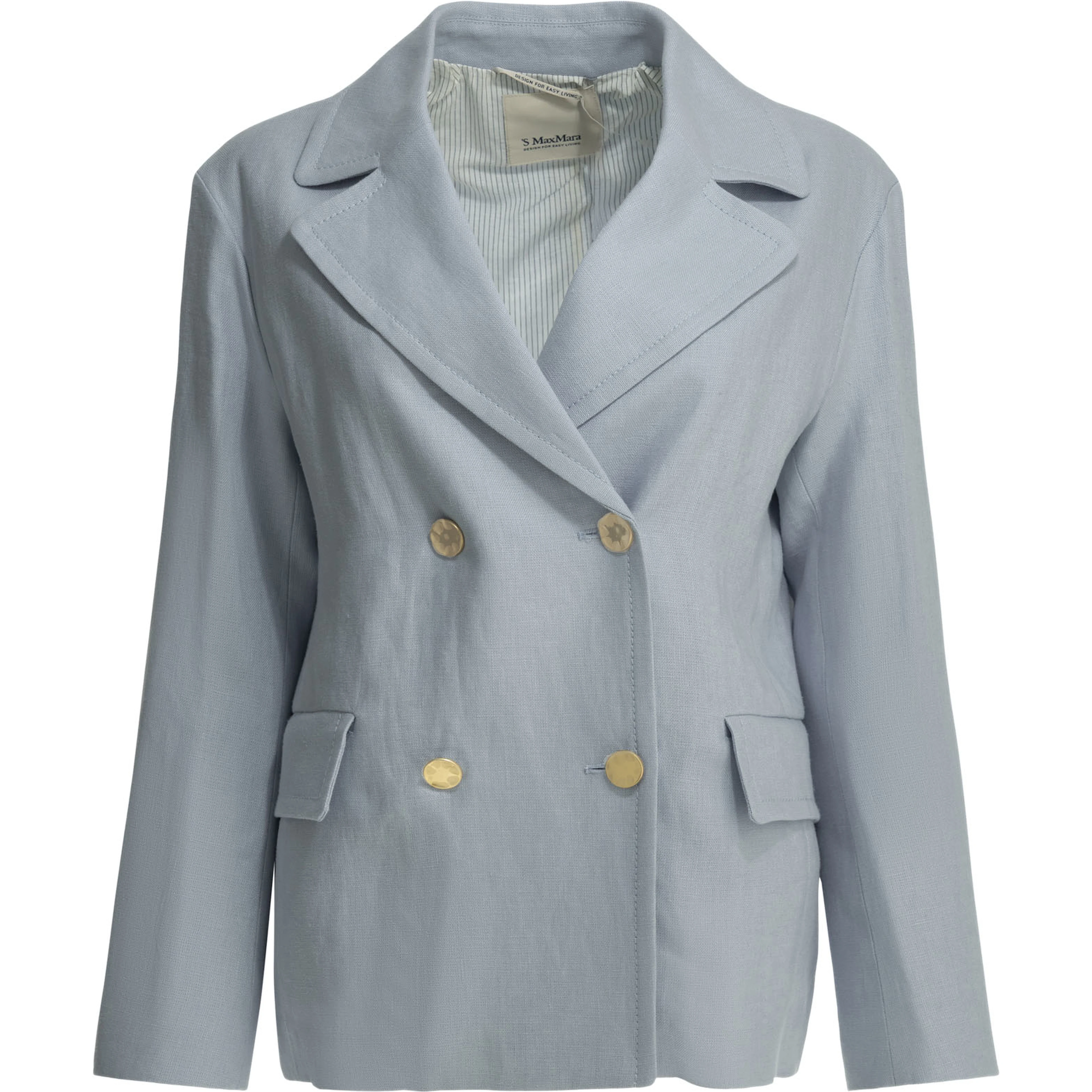 Linen double-breasted blazer