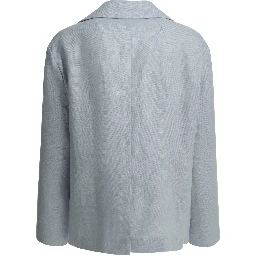 Linen double-breasted blazer