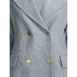 Linen double-breasted blazer