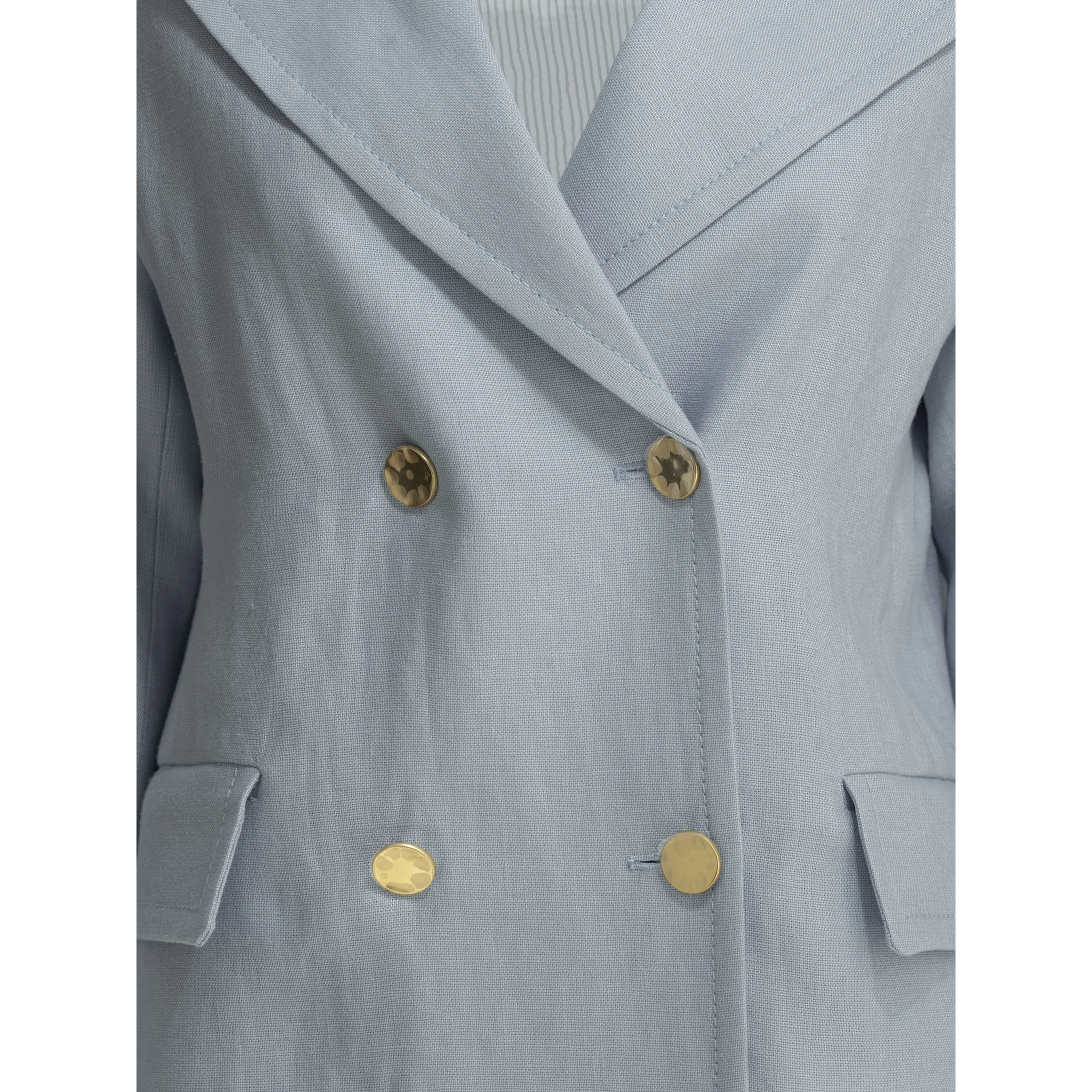 Linen double-breasted blazer
