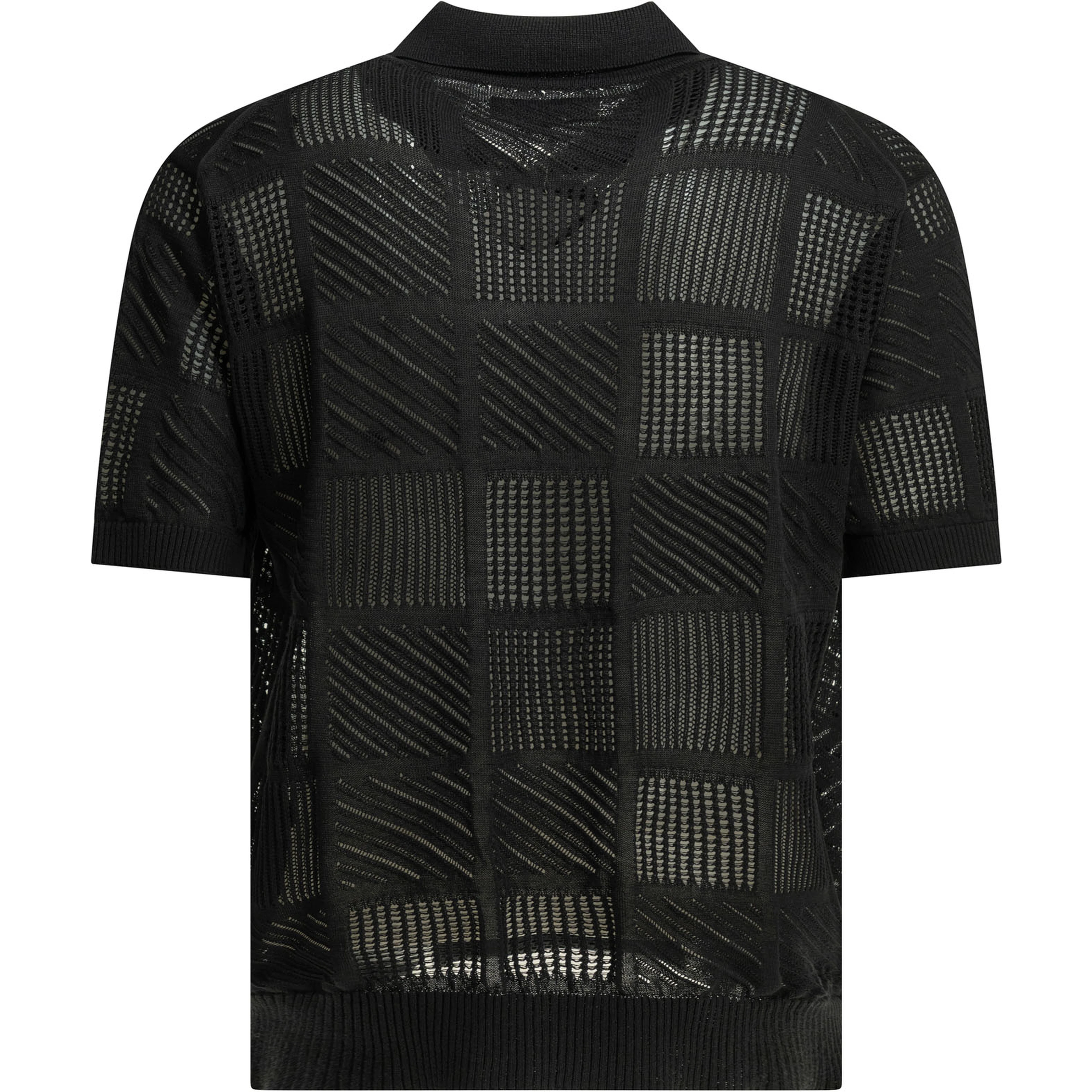 Textured knit button-down polo shirt