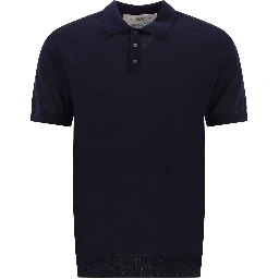 Merino wool button-down polo shirt