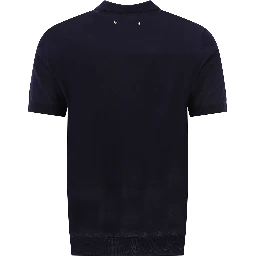 Merino wool button-down polo shirt