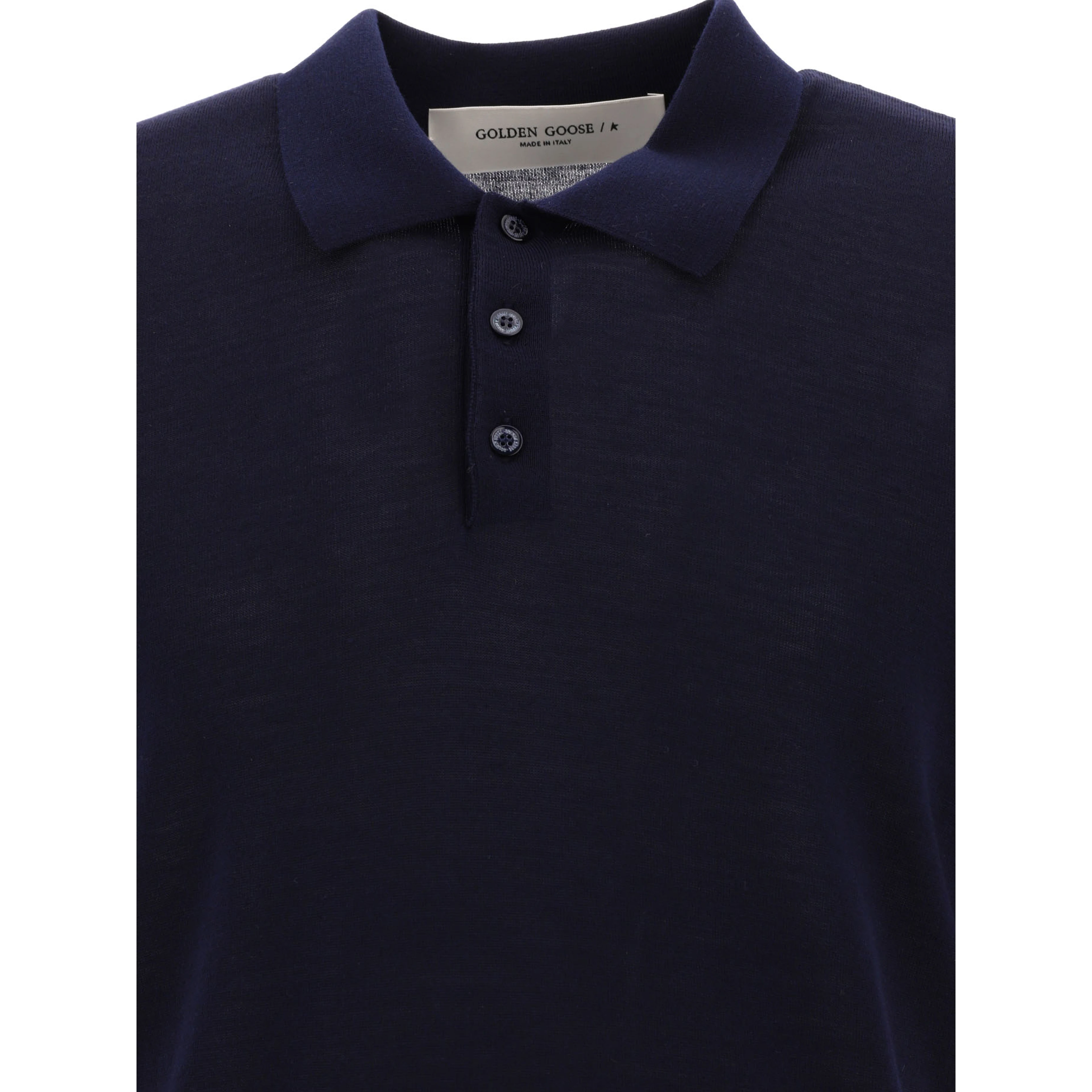 Merino wool button-down polo shirt
