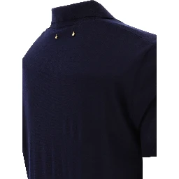 Merino wool button-down polo shirt
