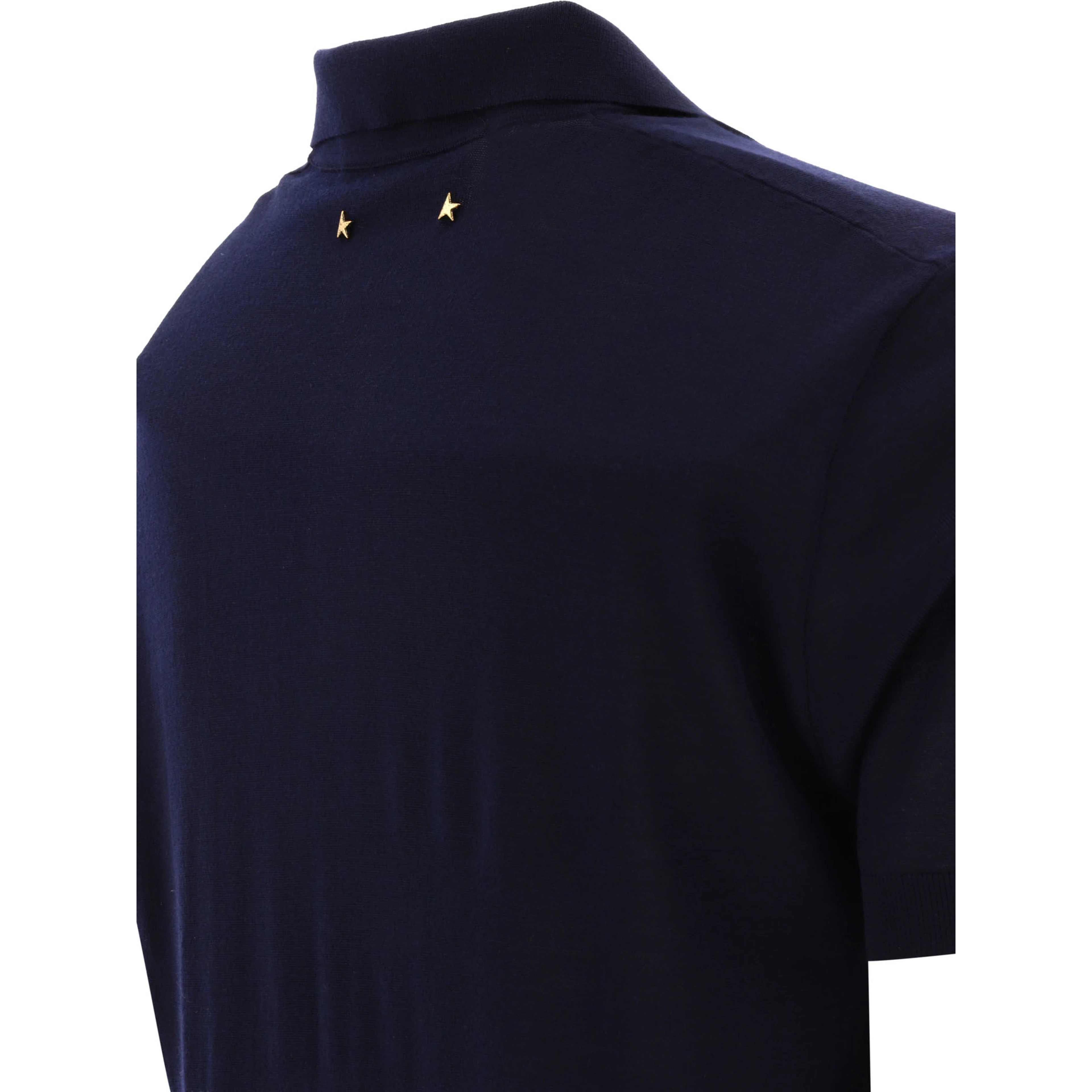Merino wool button-down polo shirt