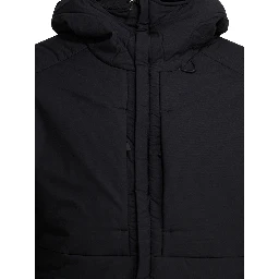 Short down jacket with zipper and hood